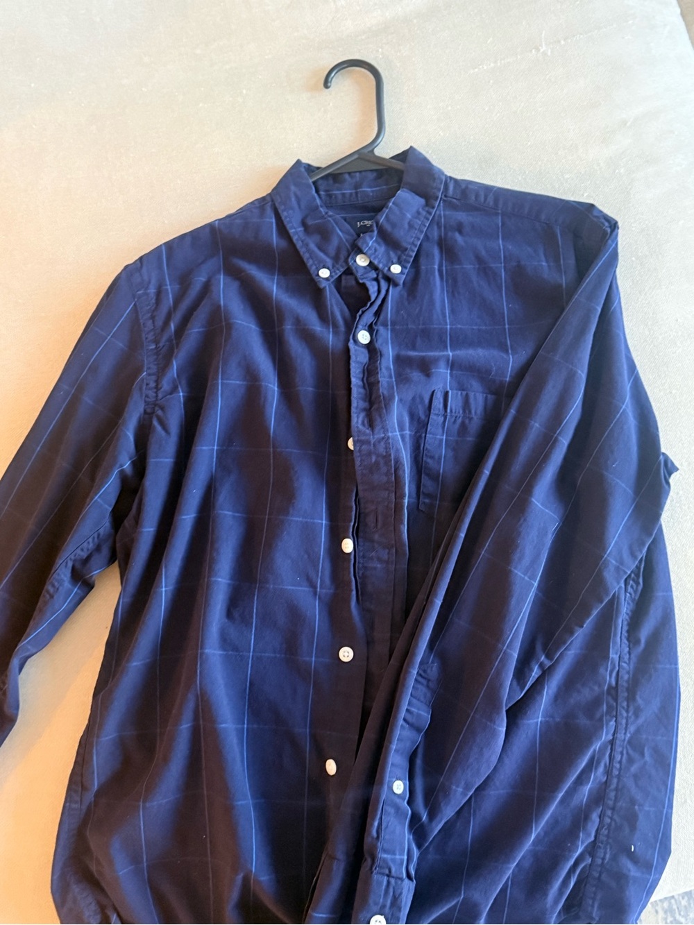 J. Crew Navy Windowpane Button-Down Shirt
